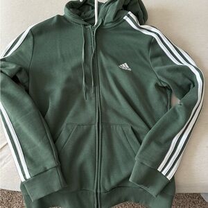 Adidas Dark Green Hoodie with Logo